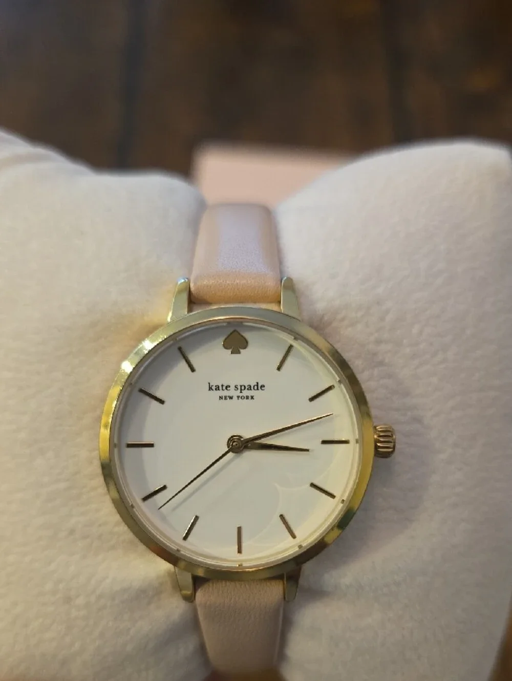 kate spade Pink Leather Strap Watch with Gold-Tone Case